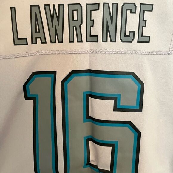 NFL JAGUARS Gray and Blue Jersey with V-Neck and Shoulder Accents - Picture 6 of 10